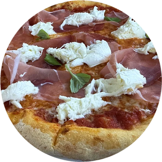 Pizza crudo e burrata di Stella